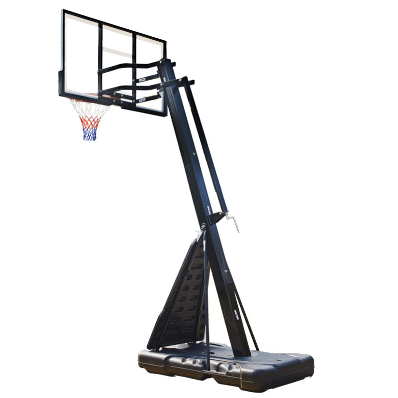 Deluxe Adjustable Portable Basketball Hoop/Stand with Tempered Glass backboard