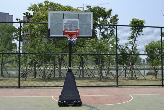 Deluxe Adjustable Portable Basketball Hoop/Stand with Tempered Glass backboard