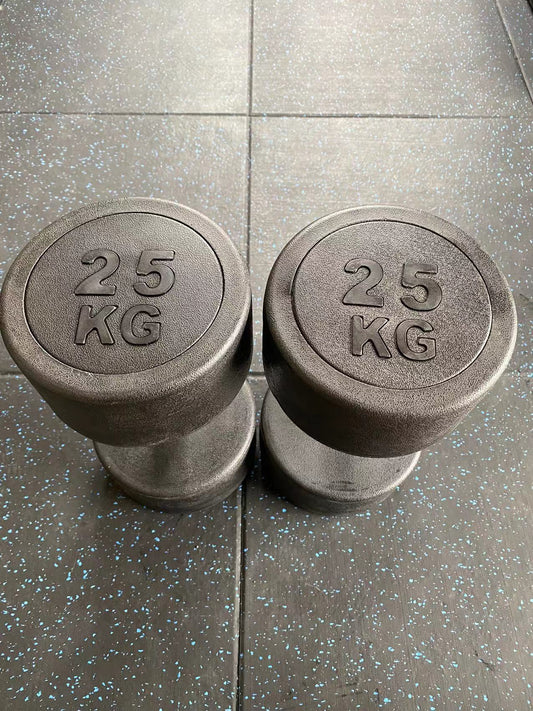 2 x 25kg Rubber Round Dumbbells sets