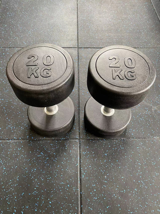2 x 20kg Rubber Round Dumbbells sets
