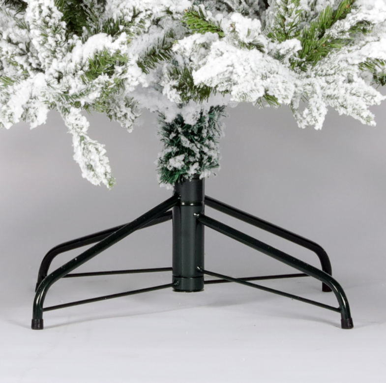 Deluxe Snow Flocked With Hinged Pine Artificial Christmas Tree - 2.1m