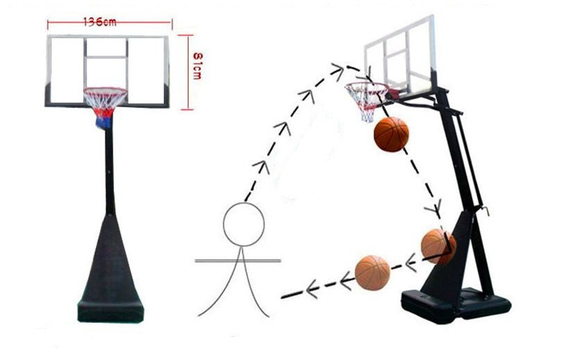 Deluxe Adjustable Portable Basketball Hoop/Stand with Tempered Glass backboard