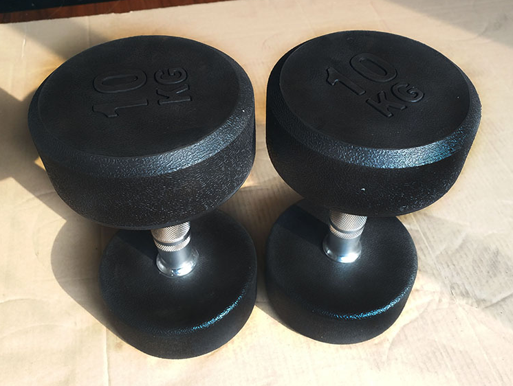 2 x 10kg Rubber Round Dumbbells sets