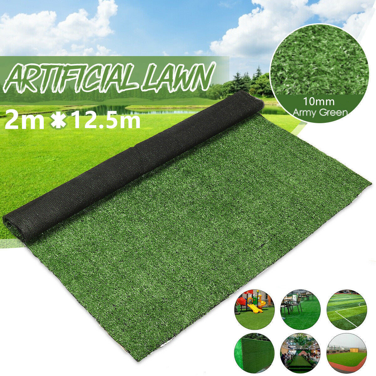 10mm Artificial Grass 2M * 12.5M / 25SQM