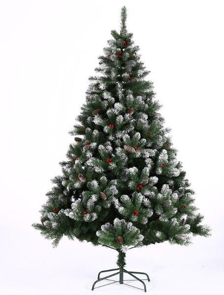 Deluxe Snow Artificial Christmas Tree With Pinecone - 2.1m