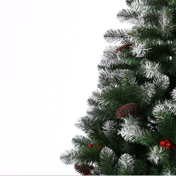 Deluxe Snow Artificial Christmas Tree With Pinecone - 2.1m