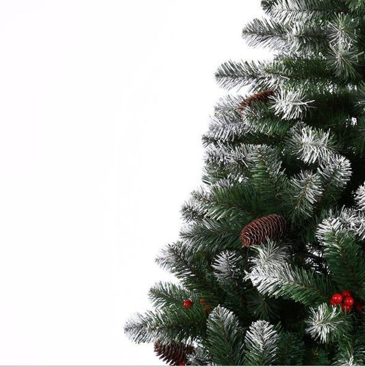 Deluxe Snow Artificial Christmas Tree With Pinecone - 2.1m