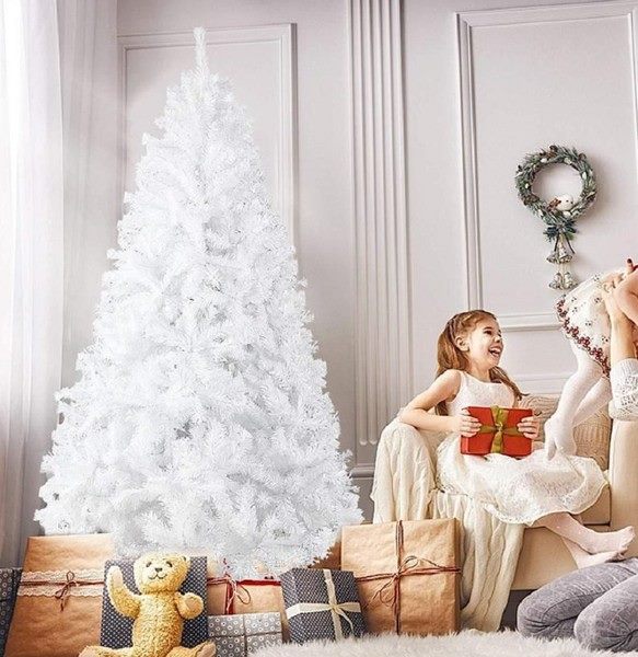 Deluxe White Artificial Christmas Tree-2.4m