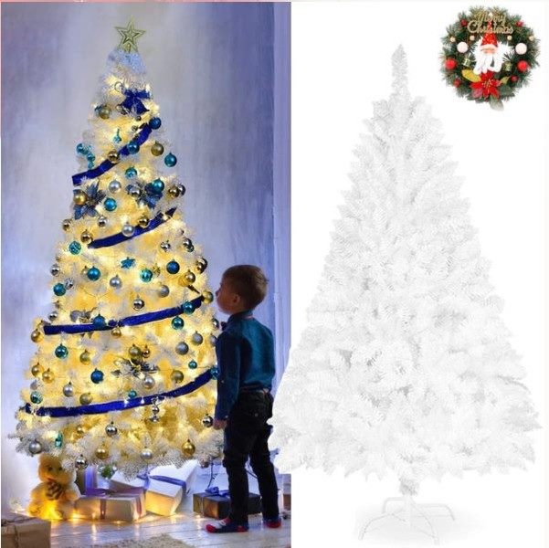 Deluxe White Artificial Christmas Tree-2.4m