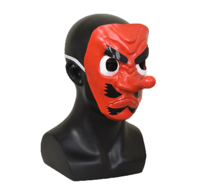Demon Slayer Urokodaki Sakonji Mask Kimetsu No Yaiba Cosplay Red Latex Mask