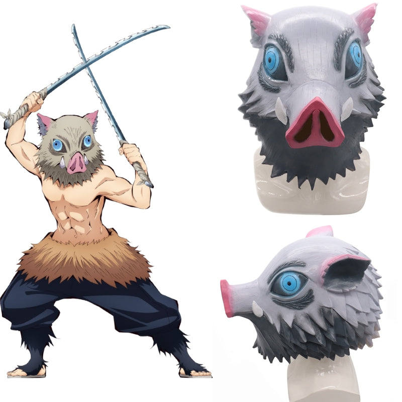 Demon Slayer - hashibira inosuke Full costumes Latex Mask – Kiwionlineshop