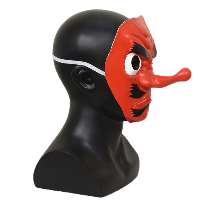 Demon Slayer Urokodaki Sakonji Mask Kimetsu No Yaiba Cosplay Red Latex Mask