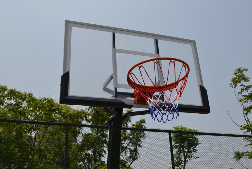 Deluxe Adjustable Portable Basketball Hoop/Stand with Tempered Glass backboard