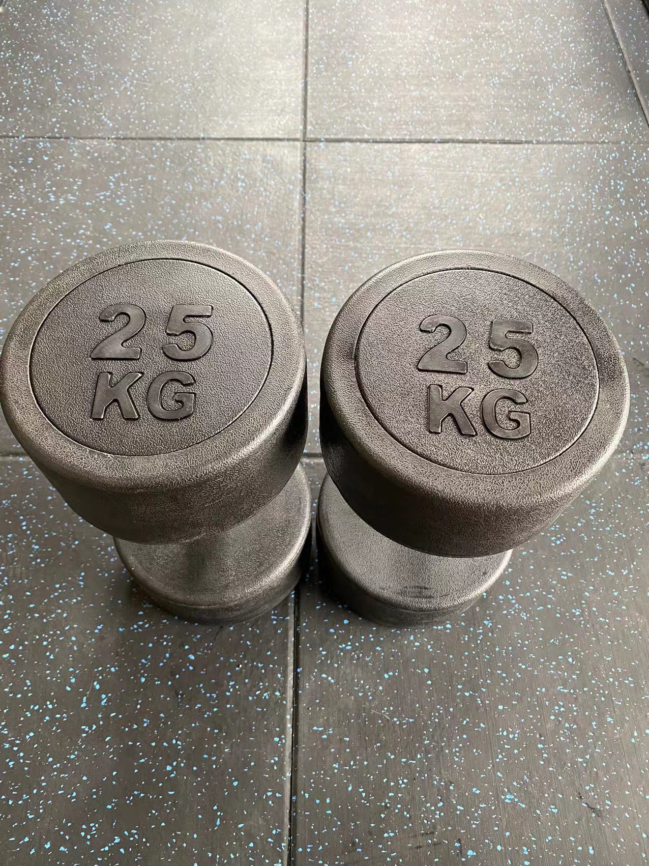 2 x 25kg Rubber Round Dumbbells sets