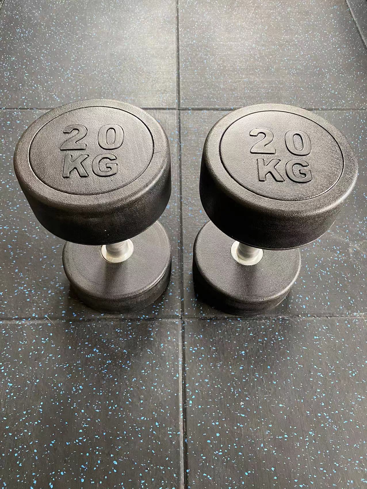 2 x 20kg Rubber Round Dumbbells sets