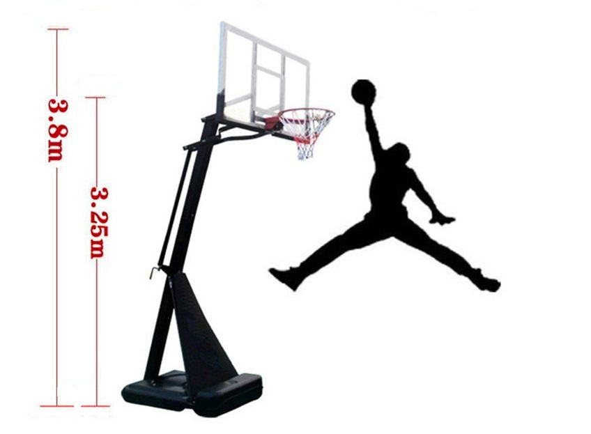 Deluxe Adjustable Portable Basketball Hoop/Stand with Tempered Glass backboard